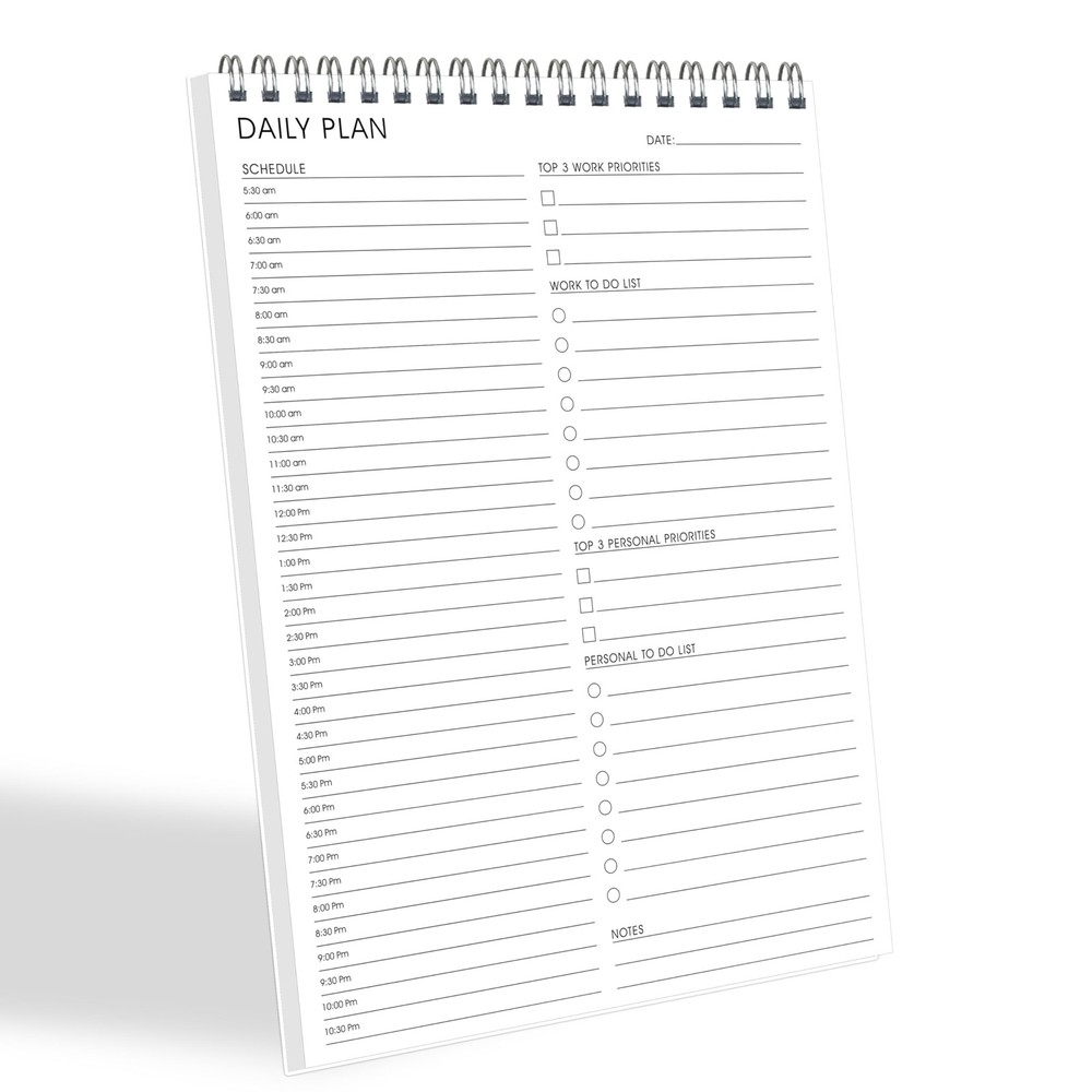 To Do List Notepad Half-Hour Hourly Schedules - Daily Planner Notepad Undated...