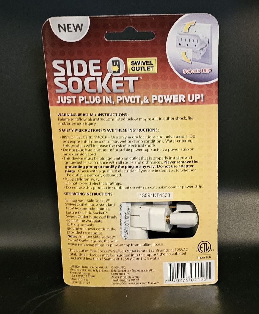 Side Socket Swivel Outlet New in Packaging