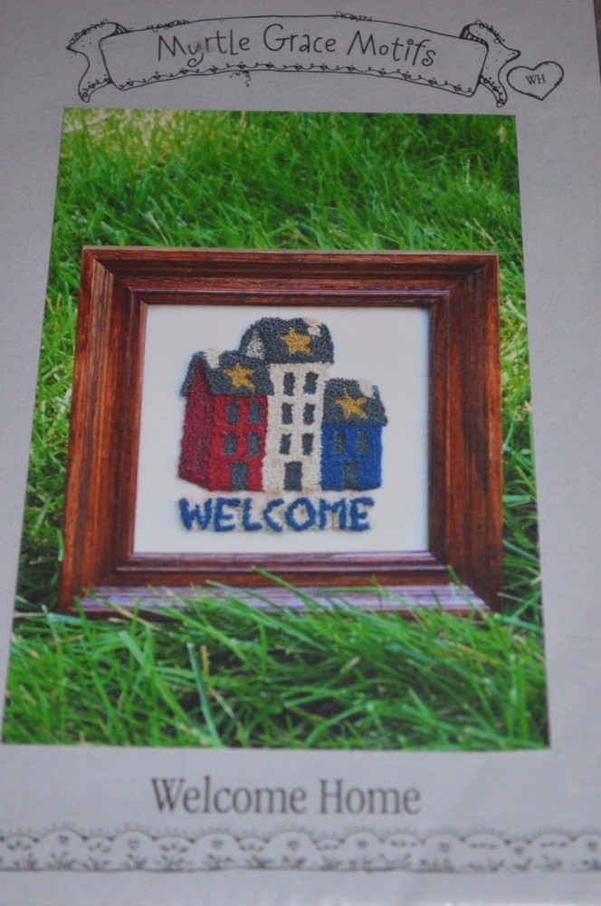 Myrtle Grace Motifs Welcome Home Punchneedle Pattern with Fabric