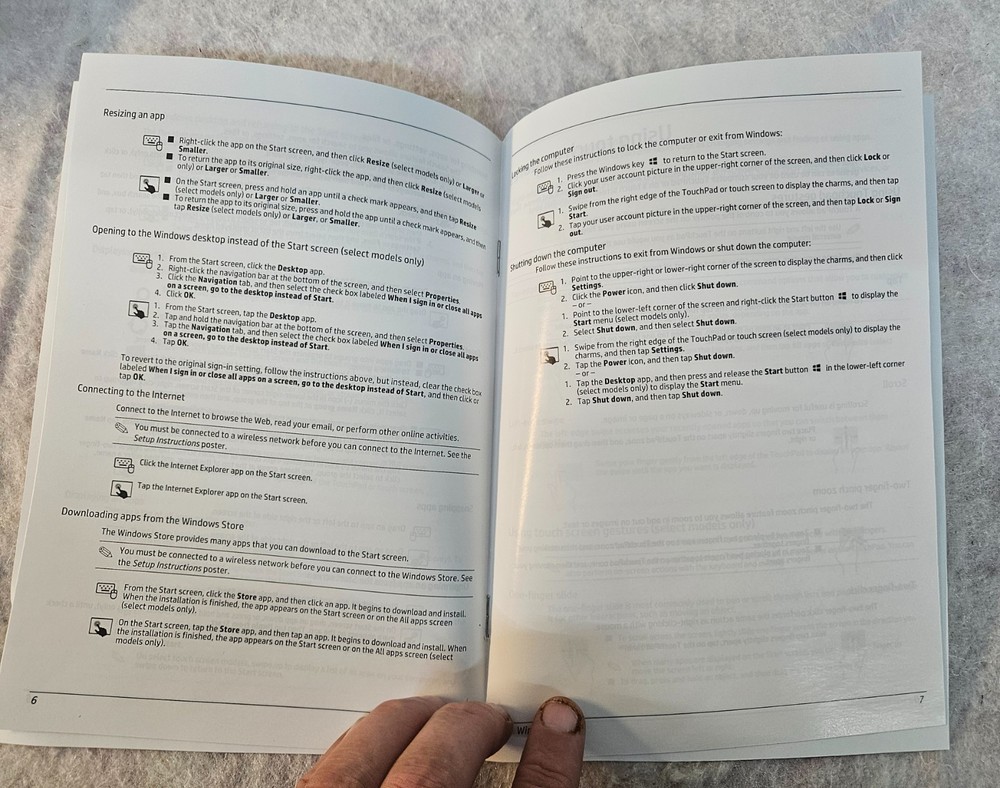 2013 Windows Basics Manual or Pamphlet by HP