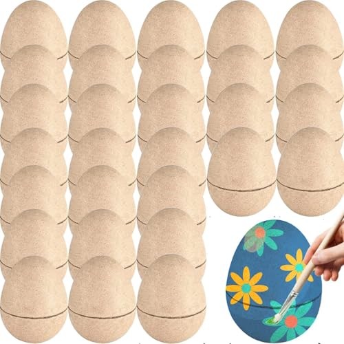 Pcs Paper Mache Easter Eggs, Easter Craft Egg Supplies DIY Blank Paper Mache 30