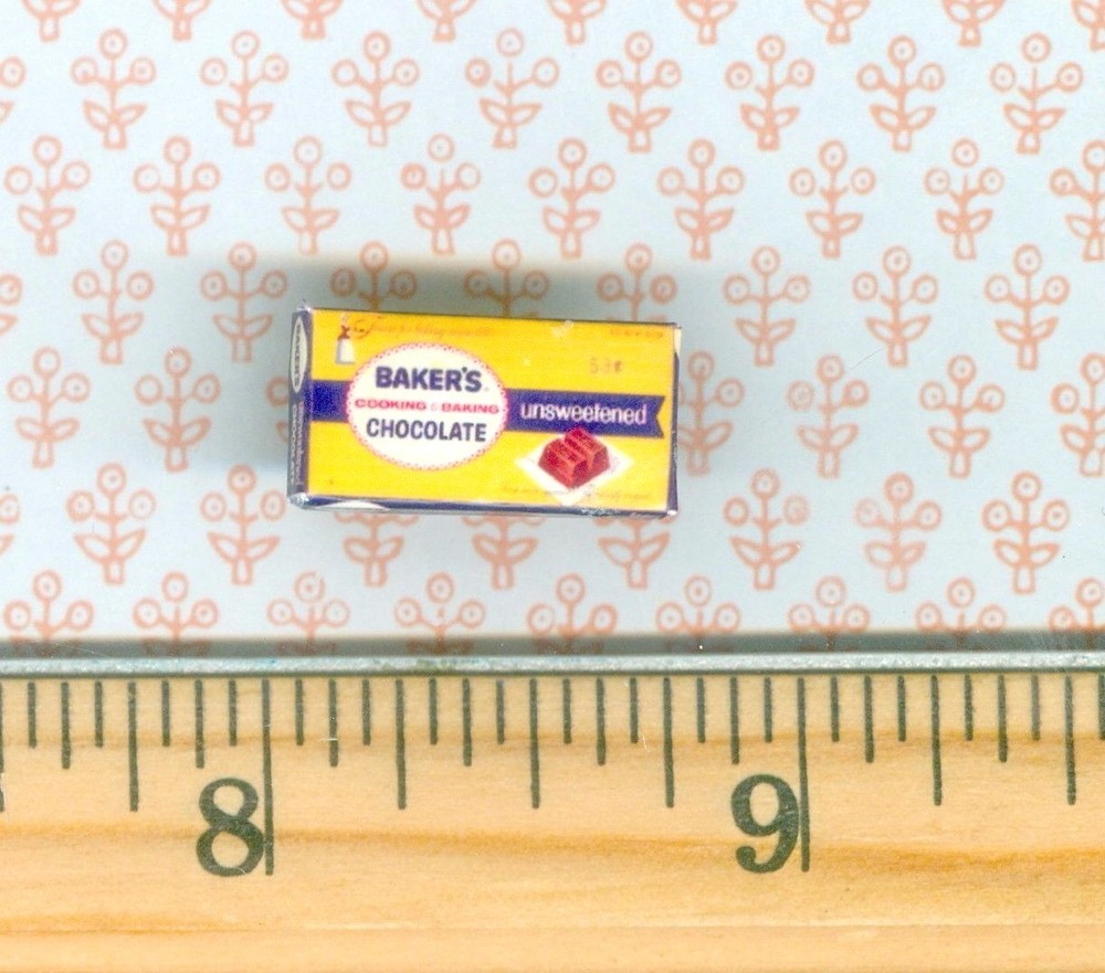 Dollhouse Miniature Size Unsweetened Baking Chocolate Box