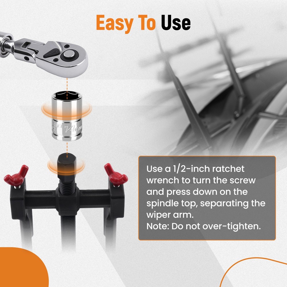 Heavy-Duty Adjustable Steel Windshield Wiper Arm Puller Removal Tool Universal