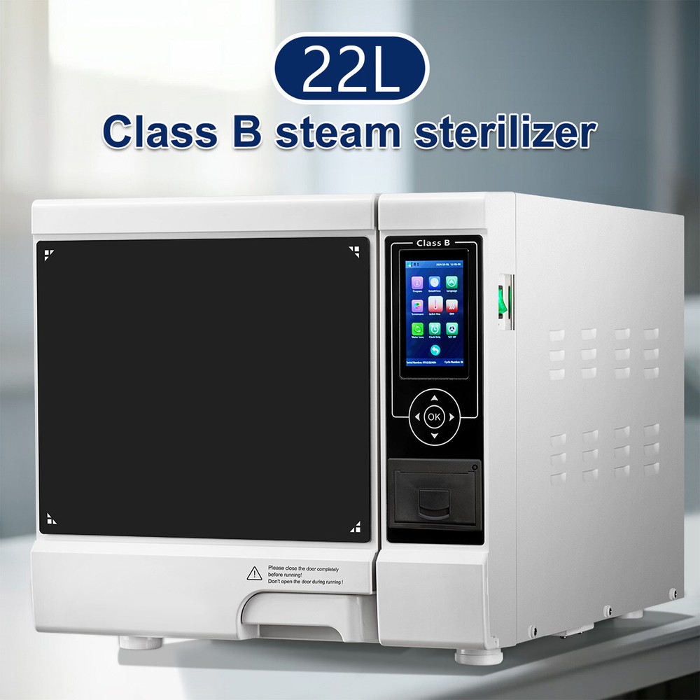 22L Dental Class B Autoclave Sterilizer Vacuum Steam Dry Function With Printer