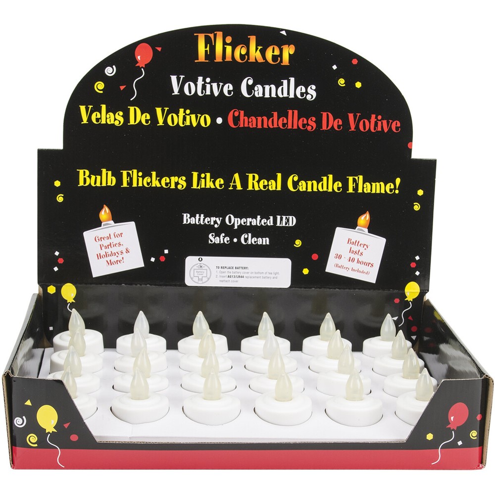 LED Votive Flicker Candle White(24 Piece)