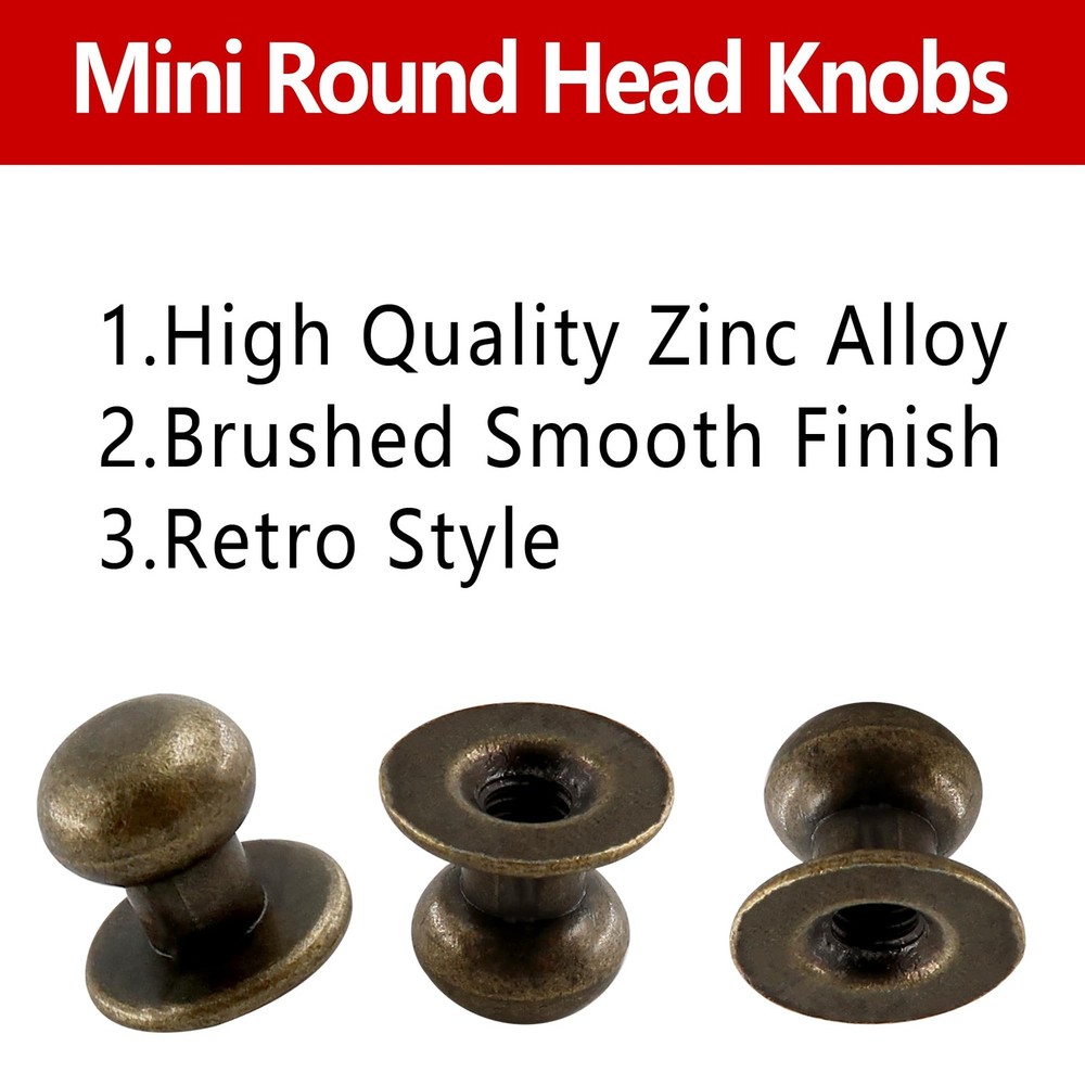 24 Pcs Mini Cabinet Knobs Round Head Jewelry Box Handle Knobs Small Drawer Pulls