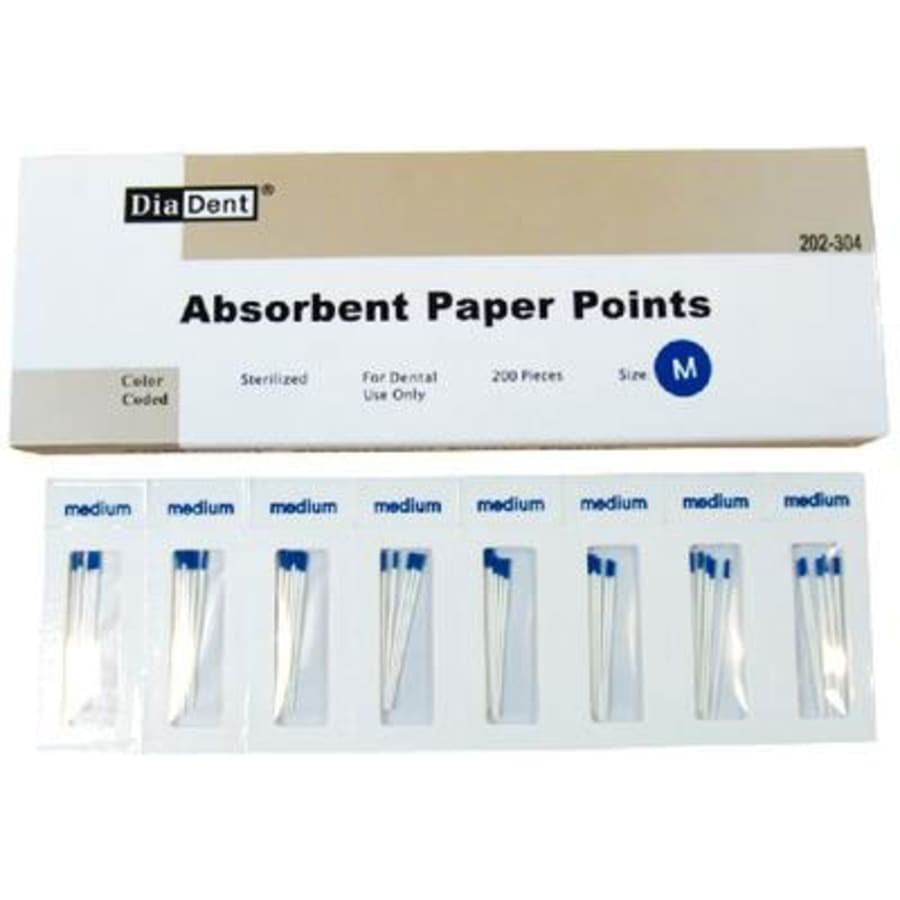 Hand Rolled Absorbent Paper Points 200 Pack Multiple Sizes Available