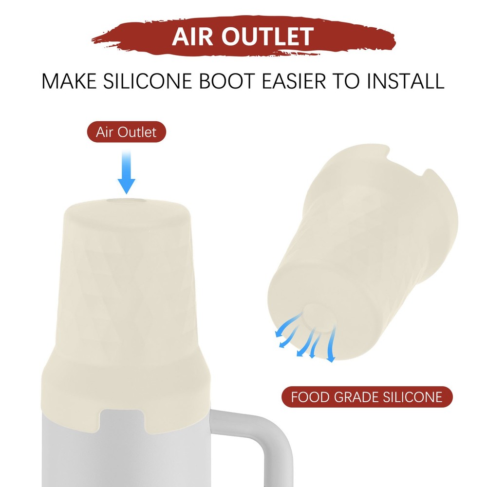 Silicone Water Bottle Boot [1PCS] - Bottom Bumper Protector [White]