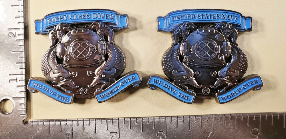 US NAVY FIRST CLASS DIVER 2" COMMEMORATIVE CHALLENGE COIN 127