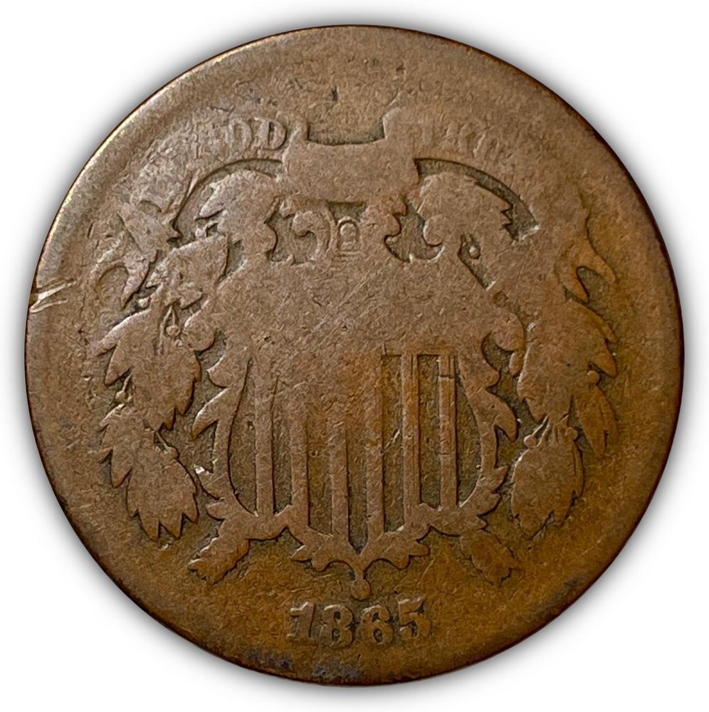 1865 Two Cent Piece Good G Coin #5644