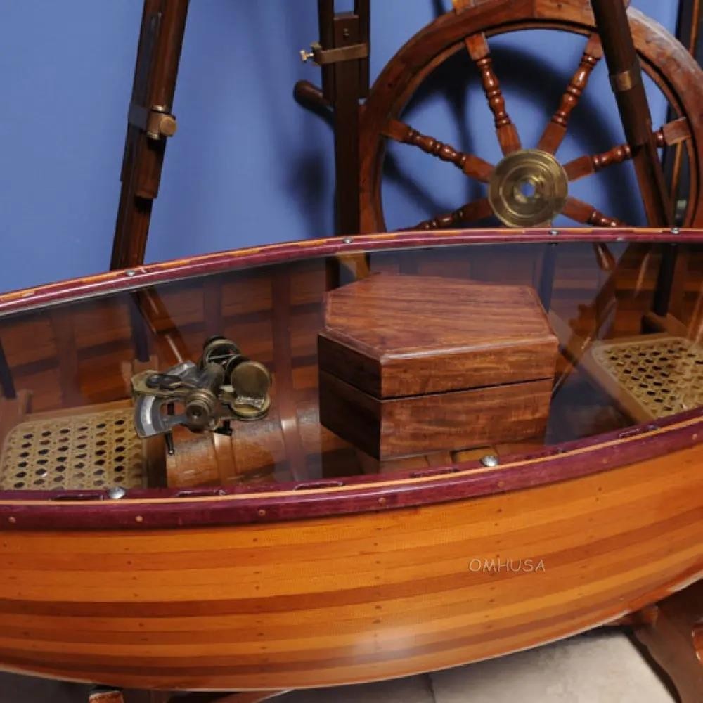 Brass Nautical Sextant with Rosewood Box