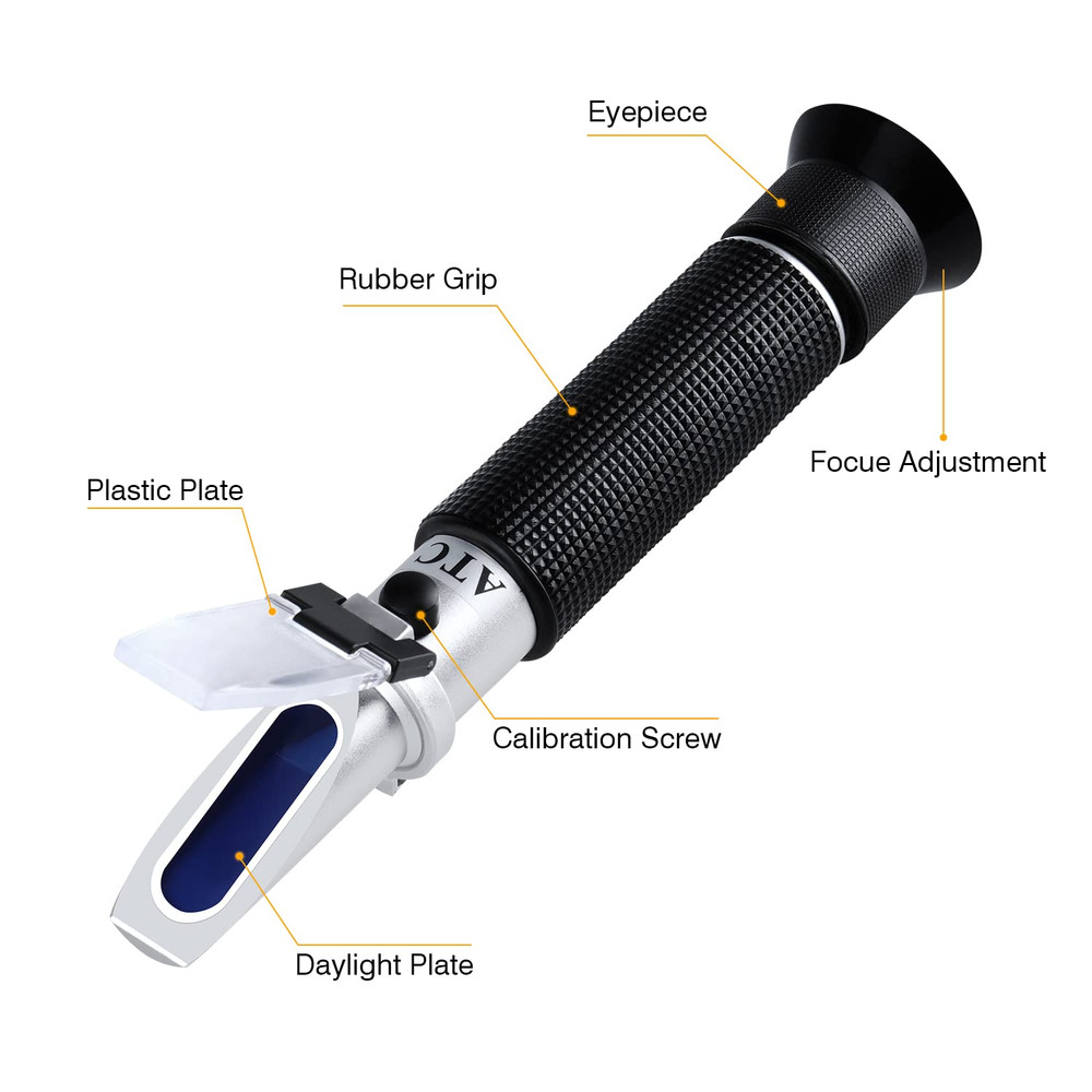 Optics Alcohol Refractometer Automatic Temperature Compensation Alcohol Meter 0~