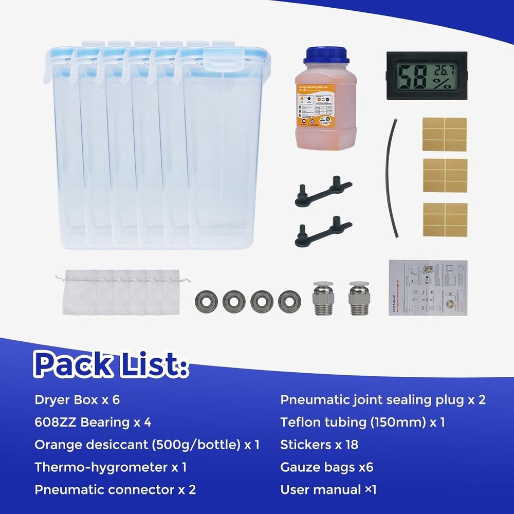 Innovative 3D Filament Storage Box - 6PCS with Easy-Viewing Transparent Design