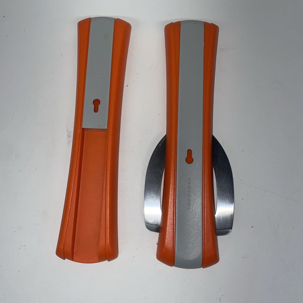 Protool Foldable Orange Camping Cookout Forks Spatula Knife Hanging Snap Closure