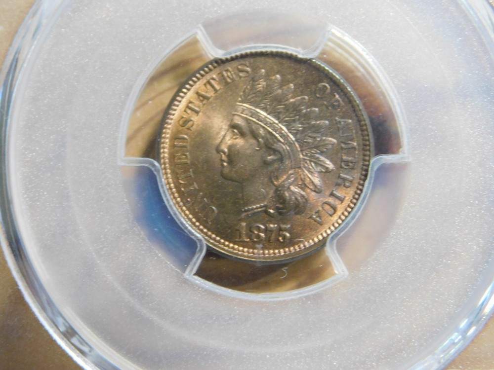 1875 Indian Cent *PCGS MS 65 RB*