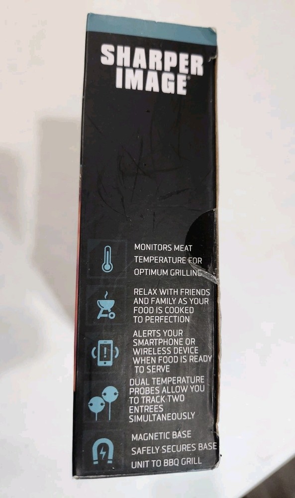 NEW Sharper Image Bluetooth Intelligent BBQ Grill Thermometer Set Open Box