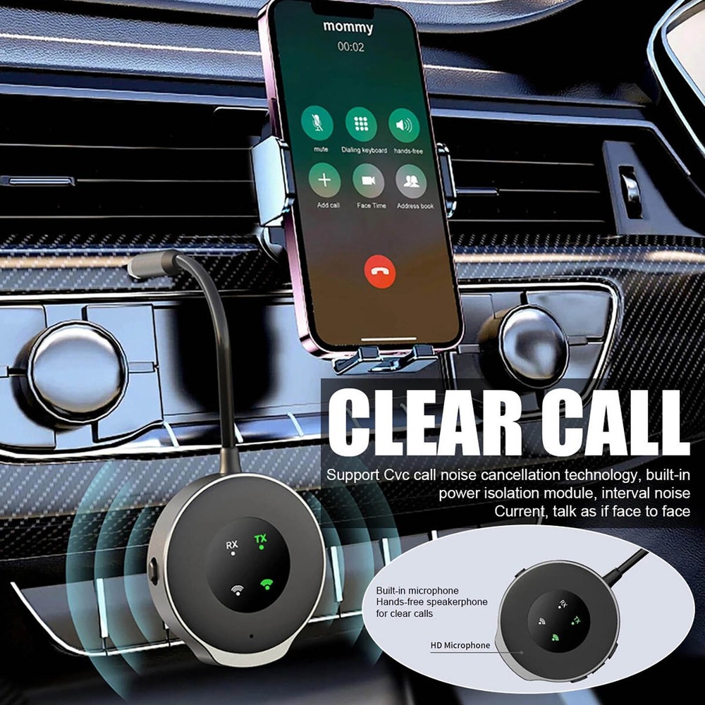 Replacement Bluetooth 5.3 Wireless Transmitter Receiver Car Aux Audio Adapter