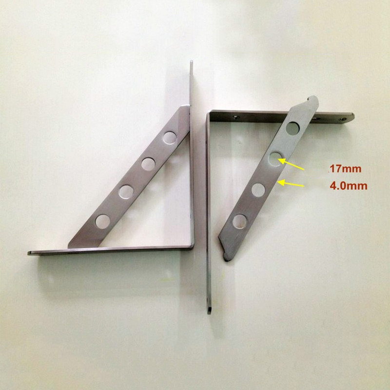 Brackets Wood Triangular Shelf Support Stainless Steel Brackets Thick Detachable