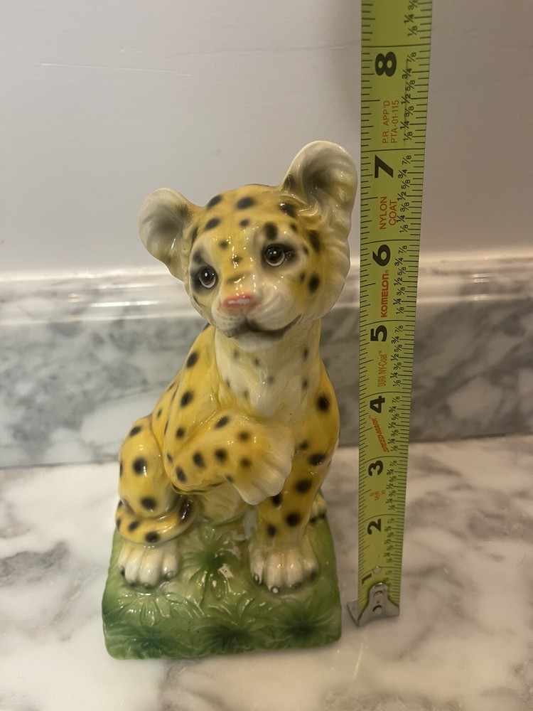 MCM Ceramic Cheetah Leopard Cub Bookend 7" Tall