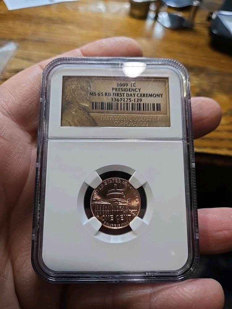 2009 P US MINT CENT PRESIDENCY NGC MS65 RD LINCOLN LABEL FIRST DAY ISSUE TOP POP