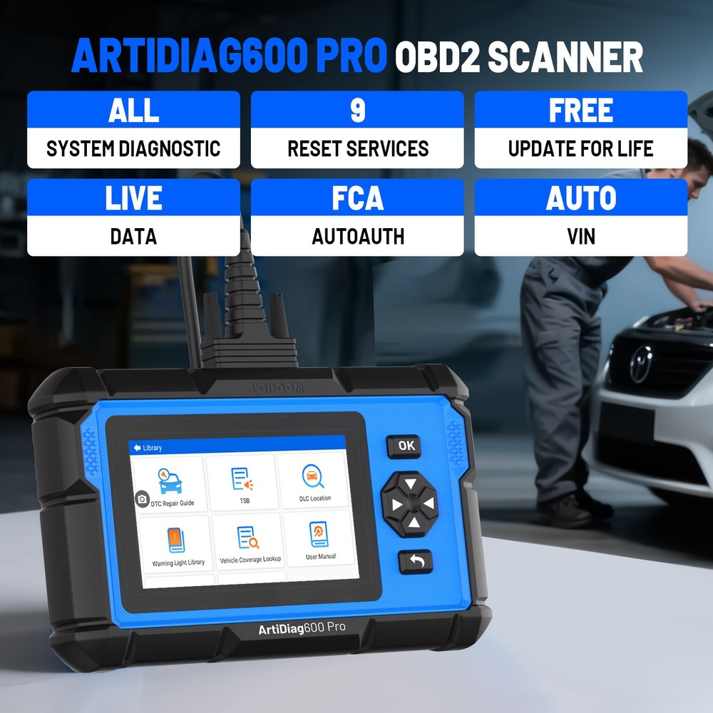 2026 TOPDON AD600 PRO All System Scanner Engine ABS SAS TPMS EPB Diagnostic Tool