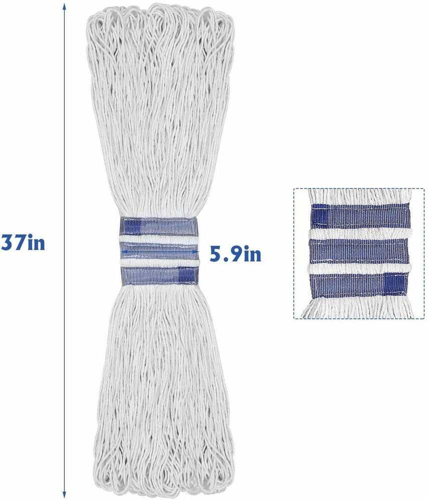 Heavy Duty Loop-End Cotton String Swinger Refills 6 in Mop Head Replacement 24oz