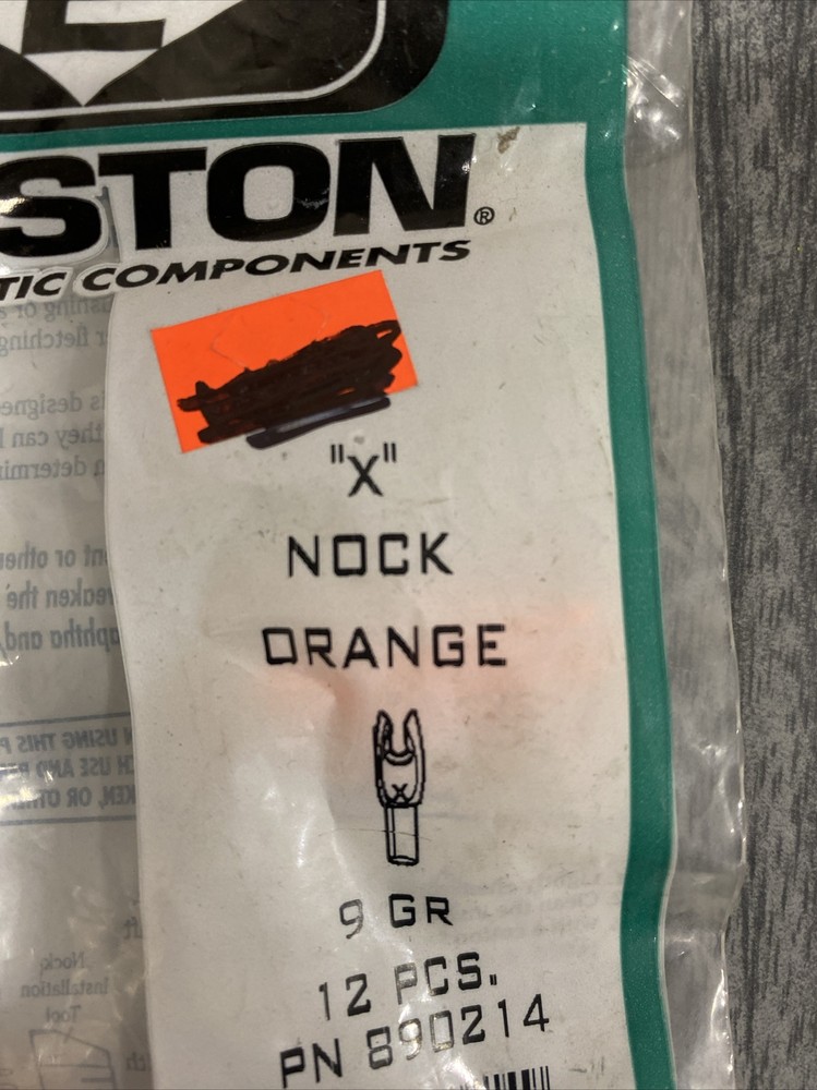 Easton Archery “X” Nock Orange 9 Grain 12 Pack