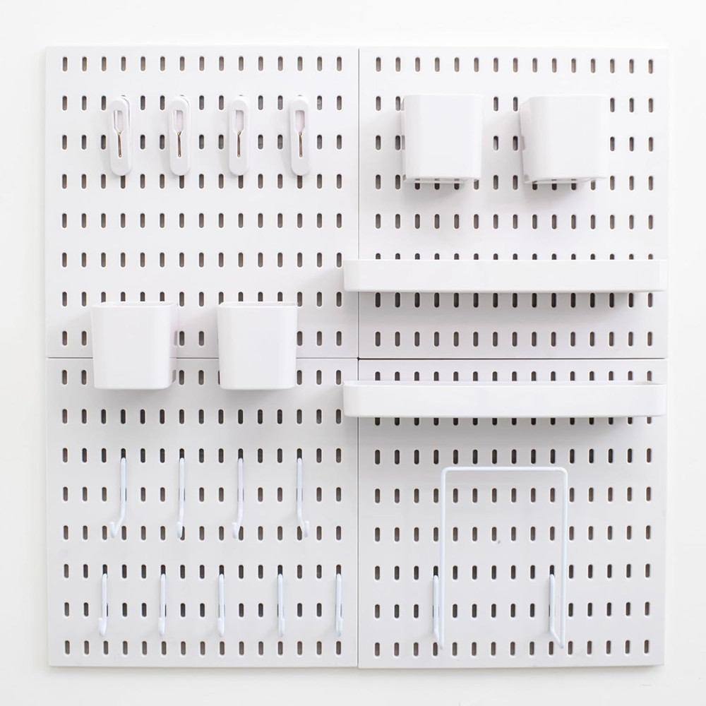 Wall-Mounted Pegboard Kit, 25.2" X 25.2" Organizer Panel – Large, Cost-Effective