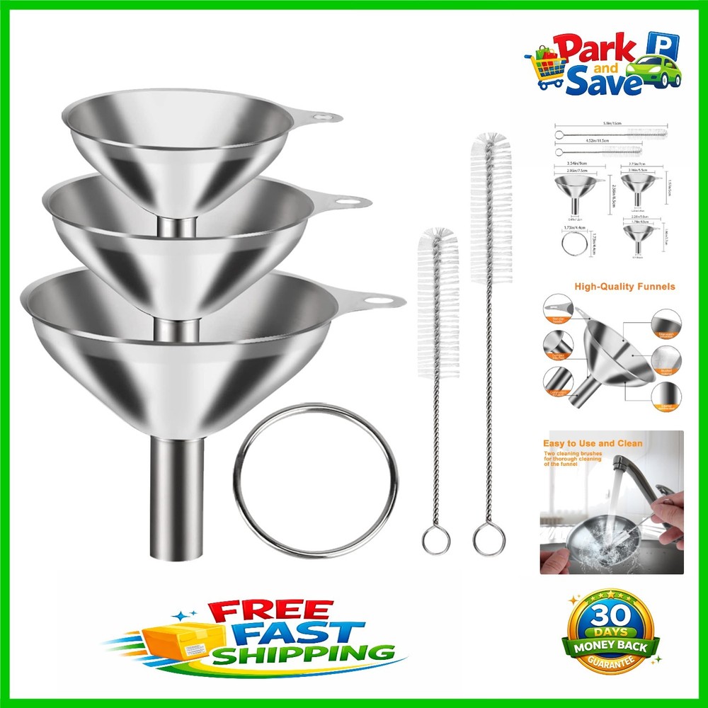 Durable 6-Pc Mini Funnel Set with Clip-Ring for Effortless Kitchen Organization
