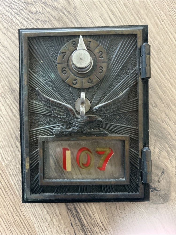 US postal mailbox front brass flying eagle 107