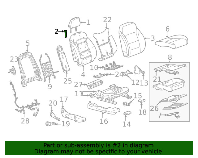 Genuine GM Headrest Guide 84606844