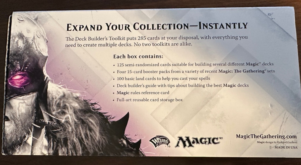 Magic the Gathering Deck Builders Toolkit 2015 Core Set 1 pack open, rest SEALED