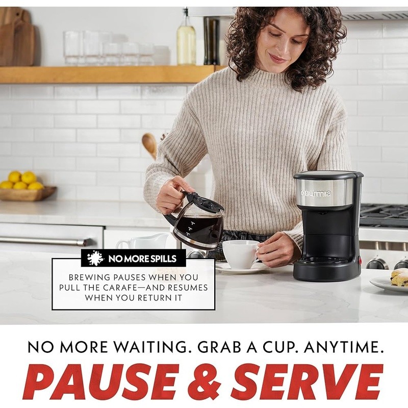 One Touch Coffee Maker 5 Cup Fast Brewing Keep Warm Function Easy View Window US