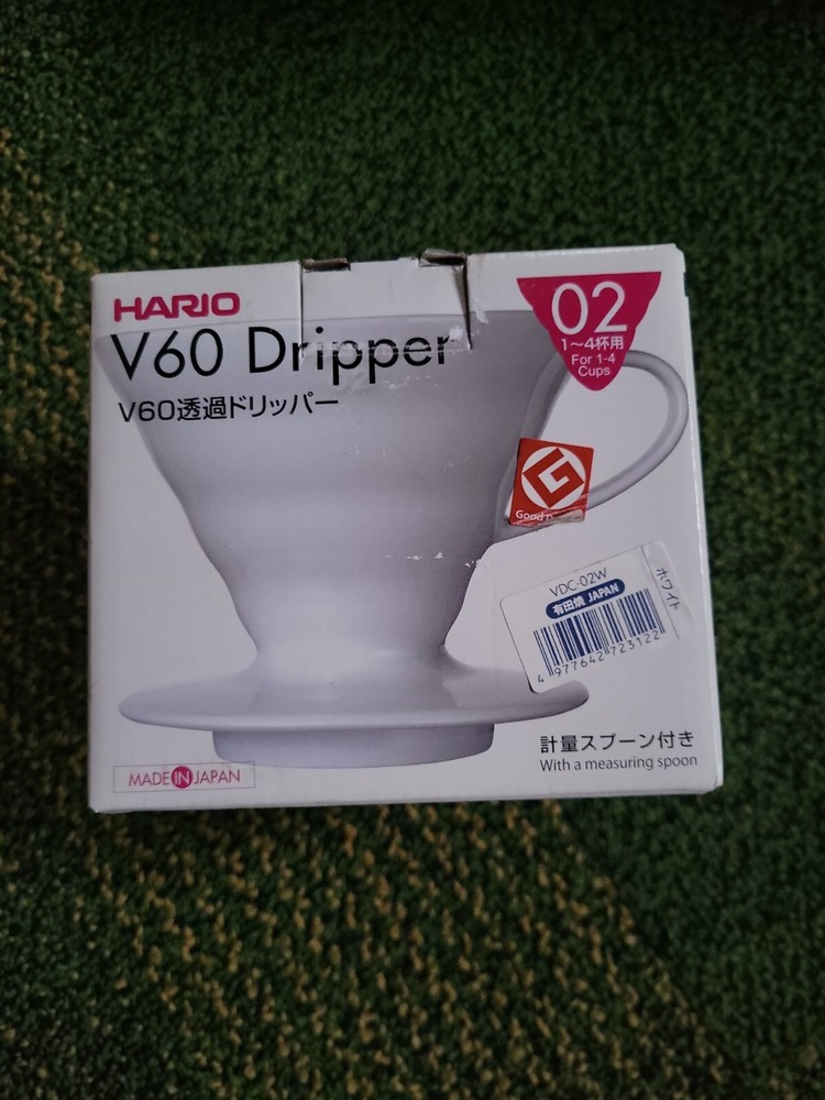 Hario 02 V60 Coffee Dripper Ceramic  (White) 1-4 cup