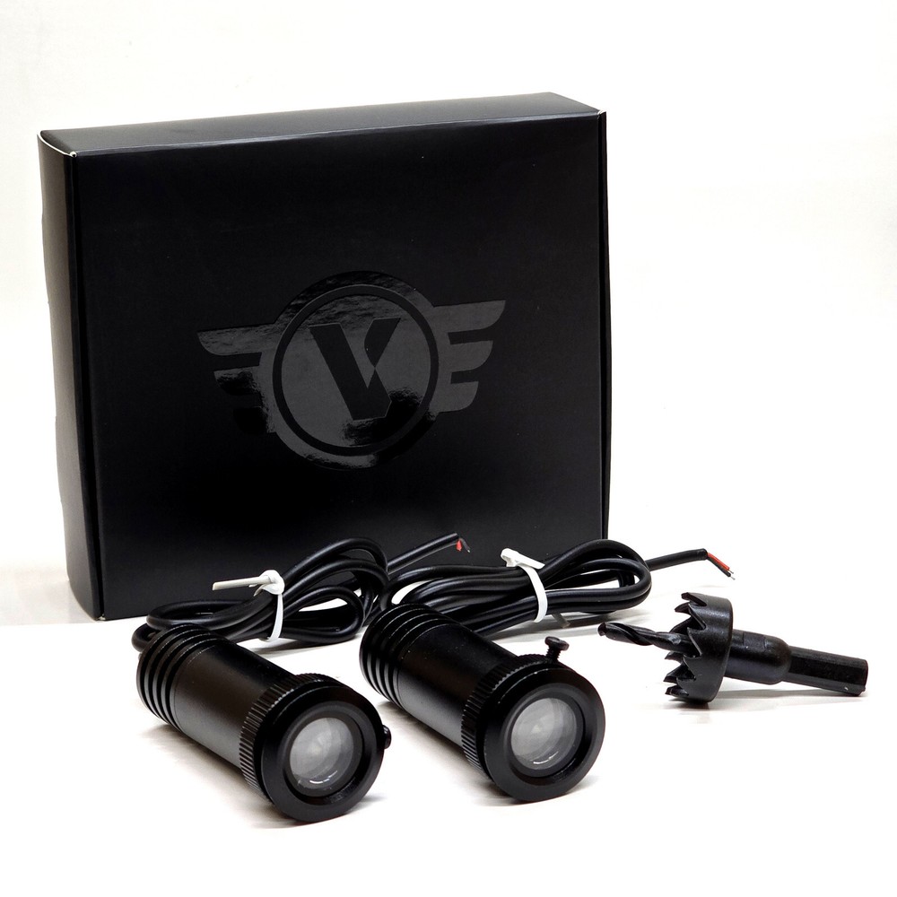 2Pc LED Door Puddle Light Retrofit Kit Ghost Shadow for Harley Willie G Cycles