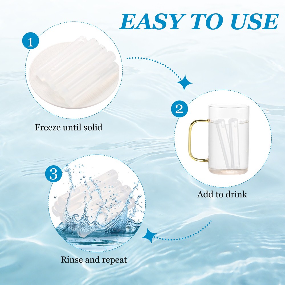 8 Pack Reusable Ice Cubes for Drinks, White Bar