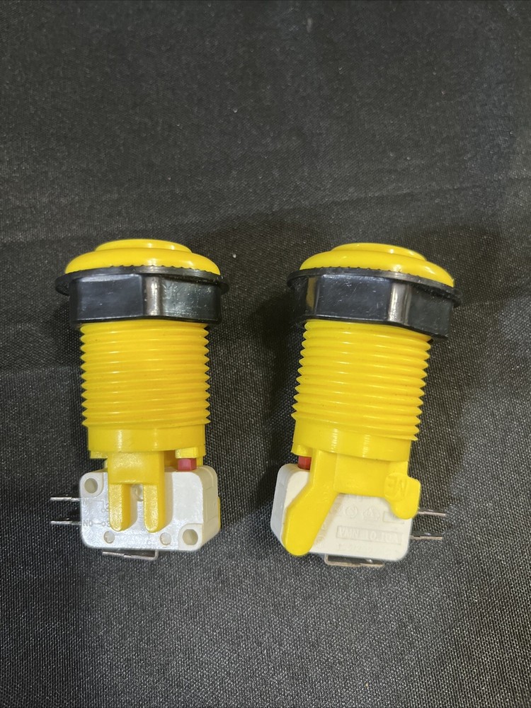 Arcade Pushbutton with Horizontal Microswitch - Yellow - Set of 2