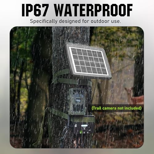 Solar Panel for Trail Camera, Solar Battery Charger with Controller and 3W