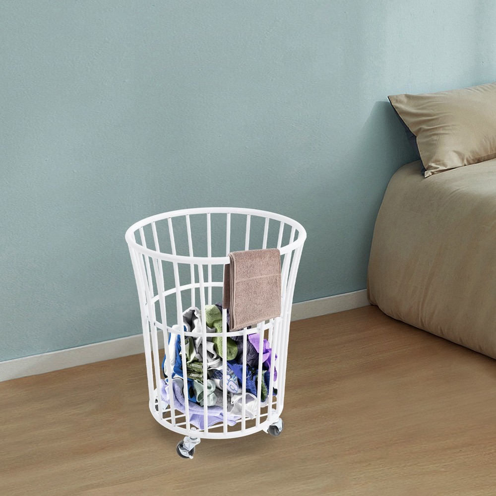 Ventilated Laundry Basket with Locking Wheels - Stylish and Durable Design