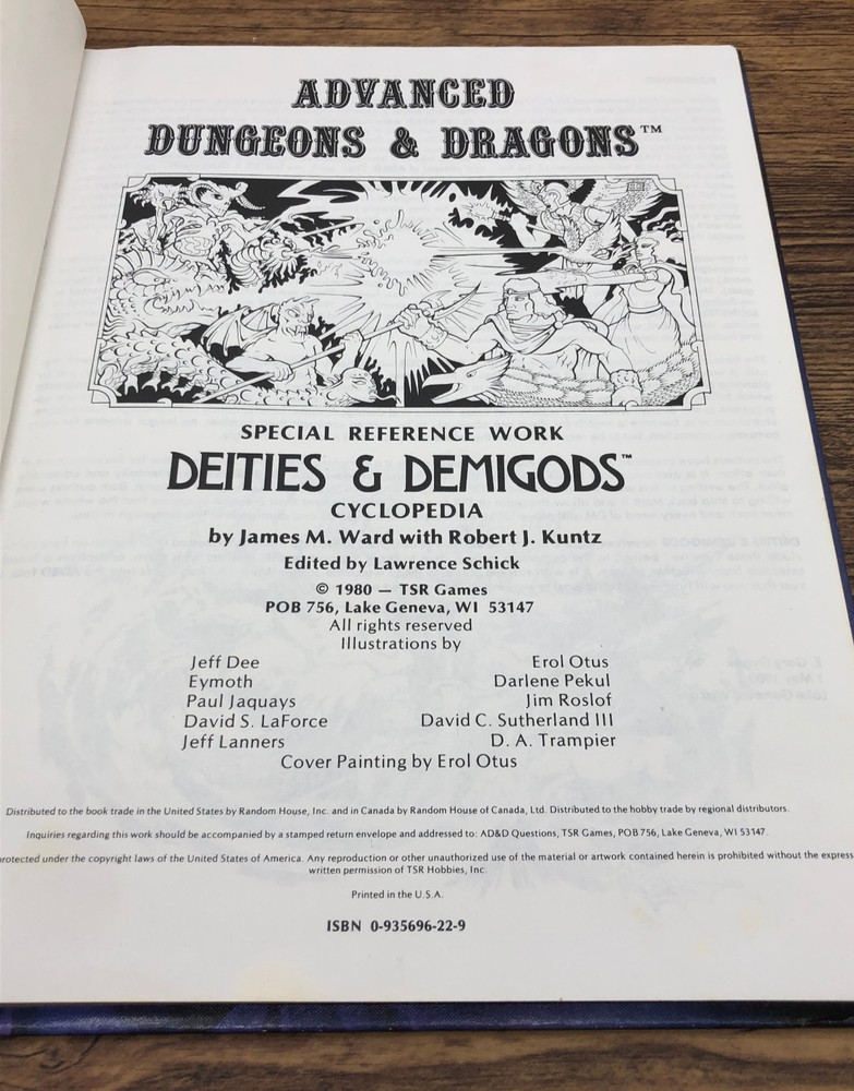 Advanced Dungeons & Dragons: Deities & Demigods 1980