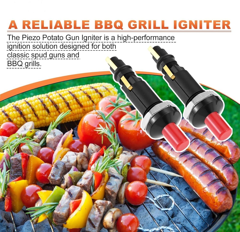 2pack Piezo Spark Ignition Potato Cannon Igniter Push Button BBQ Grill Igniter