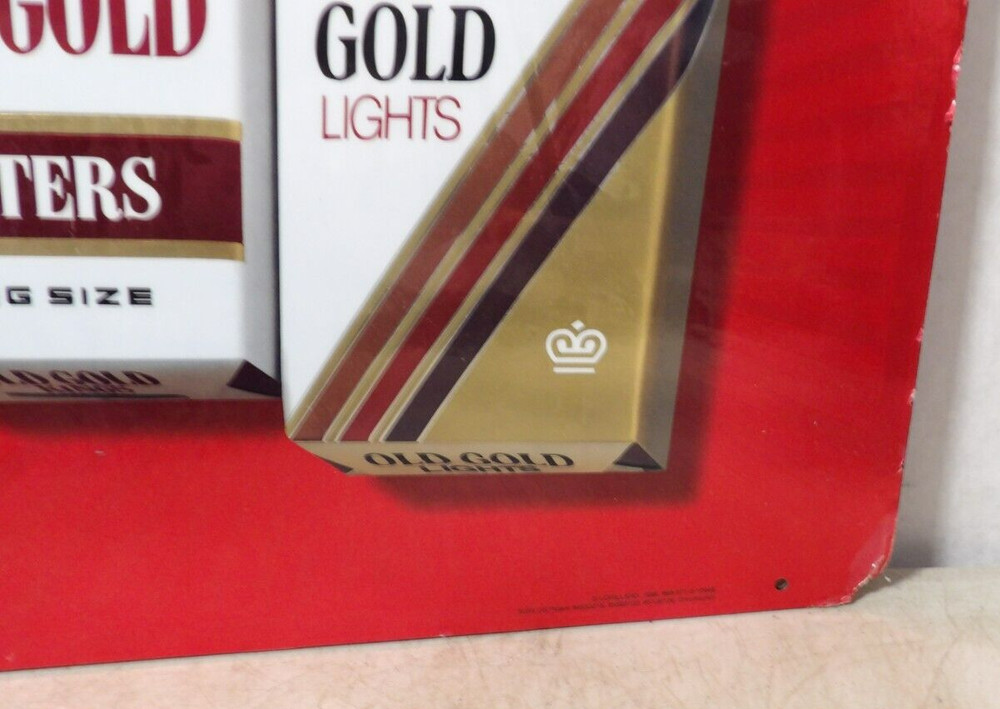 Vintage 1996 Old Gold Double Sided Cigarettes Sign