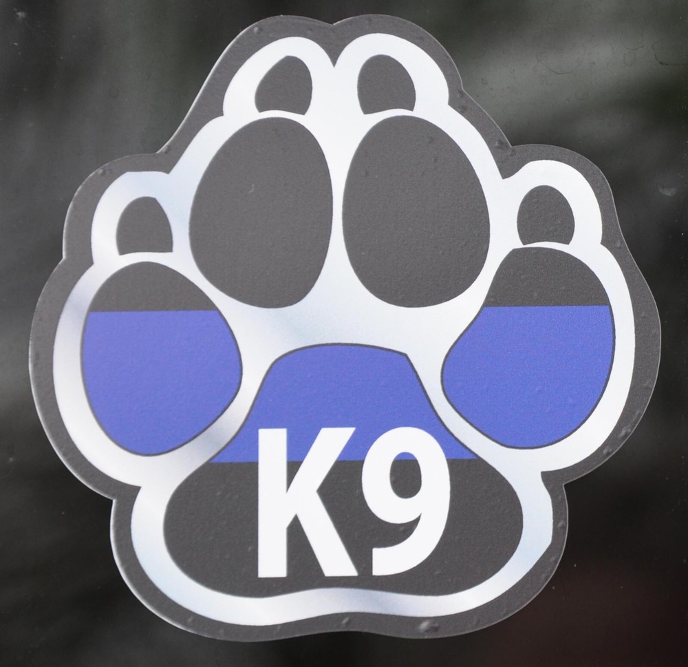 Black Paw with Blue Line - Sticker