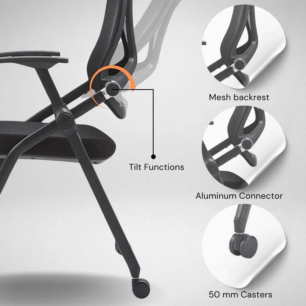 Abeeha Training Chairs, Office, Ergonomic Support, Backrest Meeting Room 2-PACK