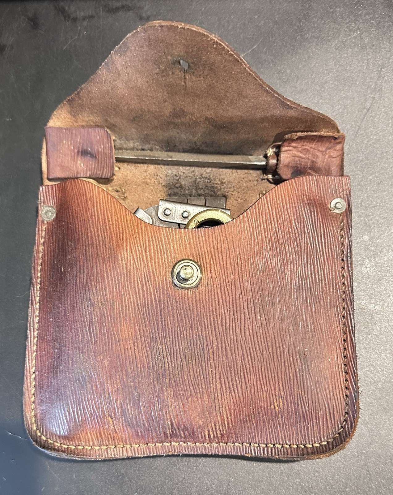 WW2 British Army Sapper’s Portable Chain Saw in Leather Case with Handles & File