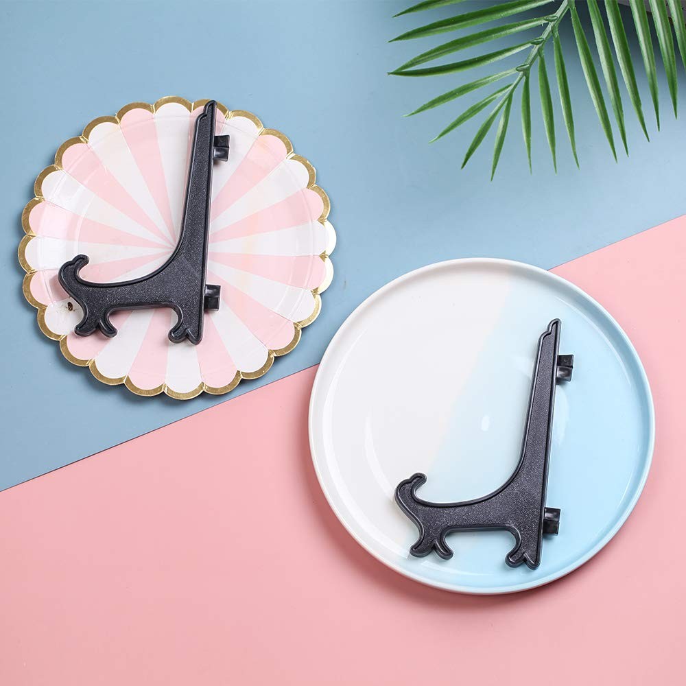 6 Inch Black Display Easel Stands Plate Holder 12 Pack