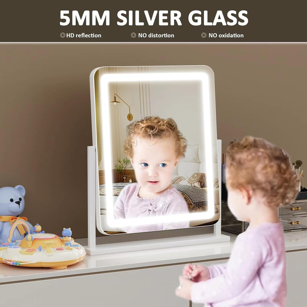 LED Vanity Mirror with 10X Magnification, Touch Control & 3 Lighting Modes