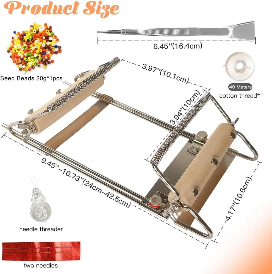 the Third Generation Beading Loom Kit with Seed Beads, Bead Needle,Thread,Needle