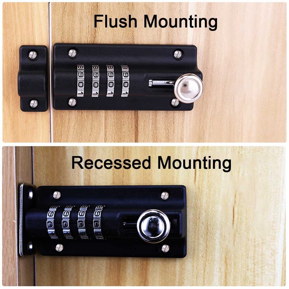 Sliding Combination Bolt Combi Bolt Latch Keyless Combination Bolt 4 Digit Pi...