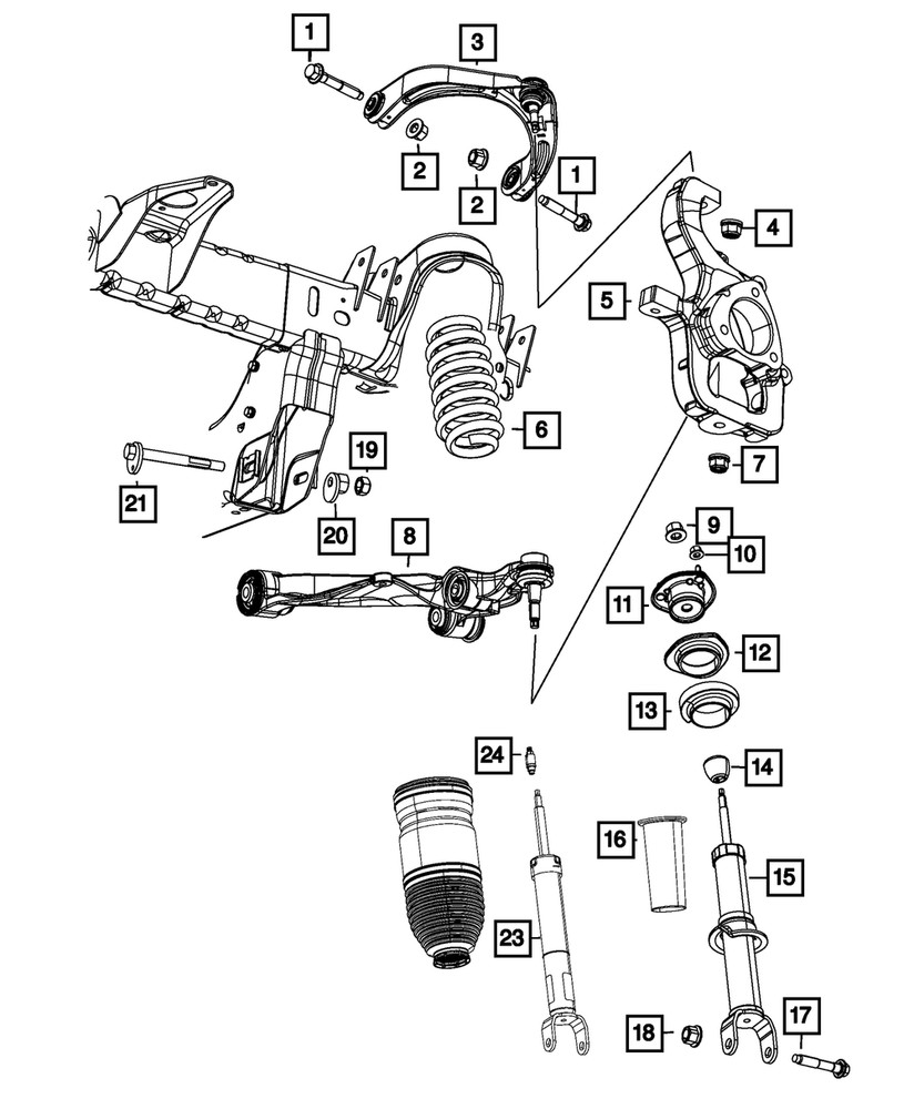 Genuine Mopar Front Knuckle Right Front 68265010AA